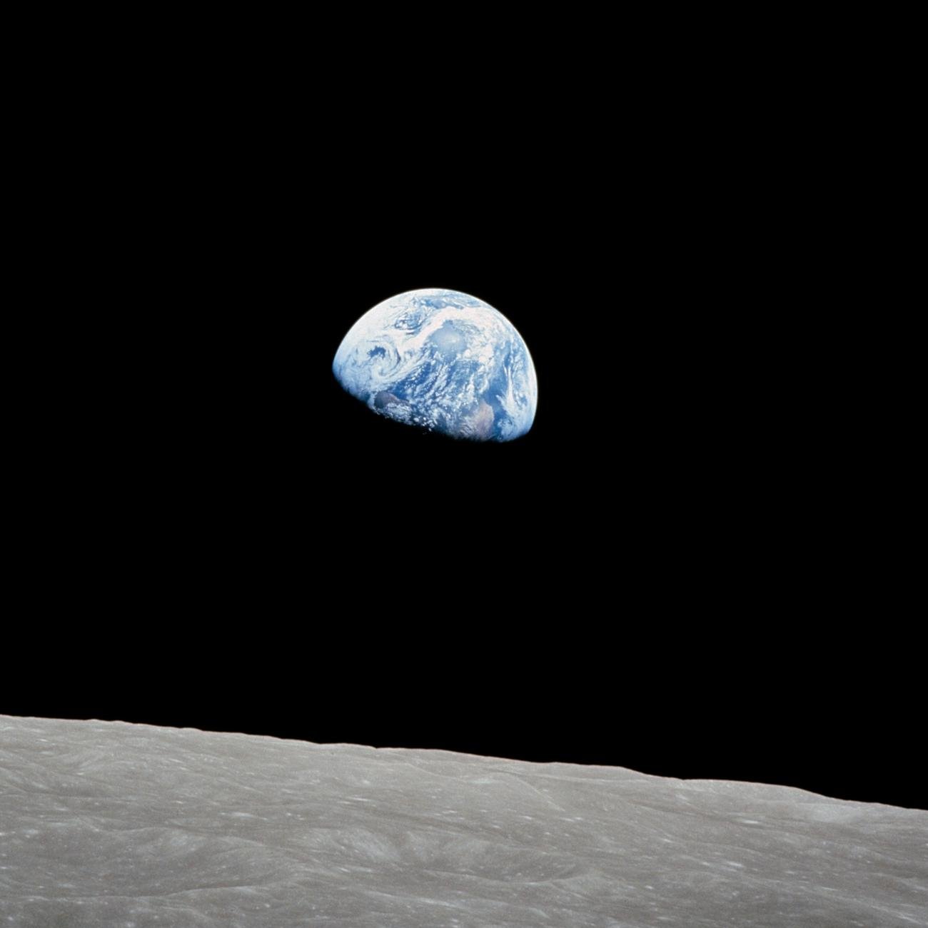 Earthrise, Apollo 8, December 24, 1968. Photograph by William Anders, NASA.